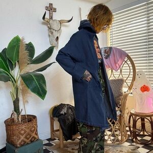 Blue Denim Hooded shacket